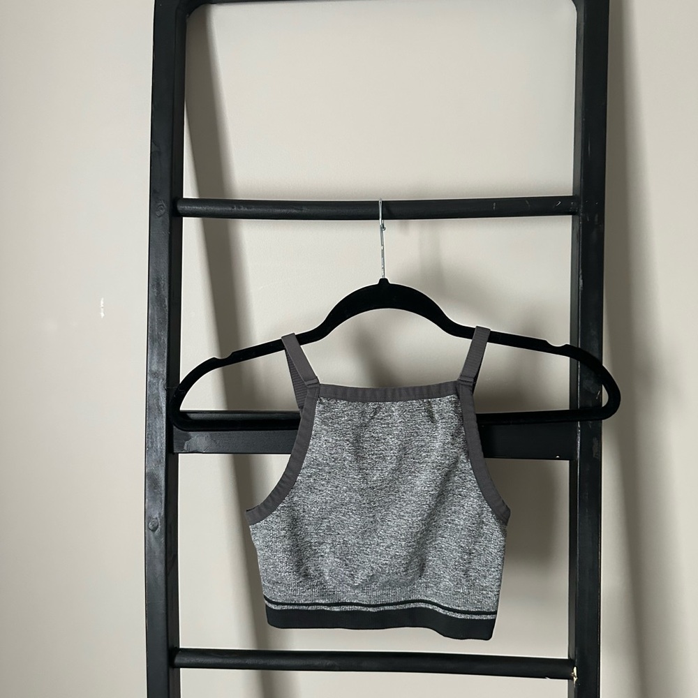 Gray and Black Sports Bra